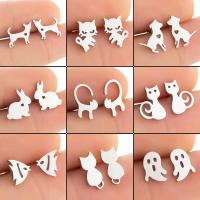 Stainless Steel Stud Earring, plated, fashion jewelry & for woman 