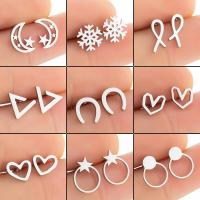 Stainless Steel Stud Earring, plated, fashion jewelry & for woman 