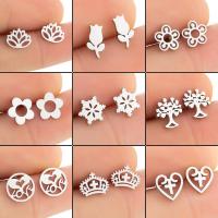 Stainless Steel Stud Earring, plated, fashion jewelry & for woman 