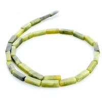 Single Gemstone Beads, Natural Stone, Rectangle, polished, DIY, green 