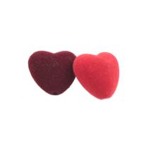 Acrylic Jewelry Beads, with Flocking Fabric, Heart & DIY 16*17*10mm 