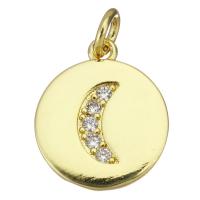 Cubic Zirconia Micro Pave Brass Pendant, gold color plated, micro pave cubic zirconia Approx 3mm 