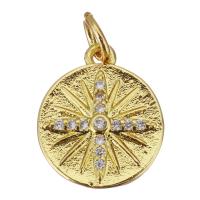 Cubic Zirconia Micro Pave Brass Pendant, gold color plated, micro pave cubic zirconia Approx 3.5mm 