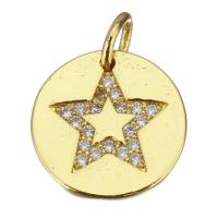 Cubic Zirconia Micro Pave Brass Pendant, gold color plated, micro pave cubic zirconia Approx 3mm 