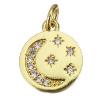 Cubic Zirconia Micro Pave Brass Pendant, gold color plated, micro pave cubic zirconia Approx 3mm 