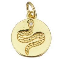 Cubic Zirconia Micro Pave Brass Pendant, gold color plated, micro pave cubic zirconia Approx 3mm 