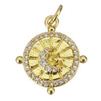 Cubic Zirconia Micro Pave Brass Pendant, gold color plated, micro pave cubic zirconia Approx 3mm 