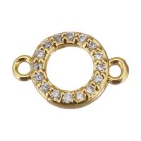 Cubic Zirconia Micro Pave Brass Connector, gold color plated, micro pave cubic zirconia & hollow Approx 1mm 