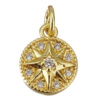 Cubic Zirconia Micro Pave Brass Pendant, gold color plated, micro pave cubic zirconia Approx 3mm 