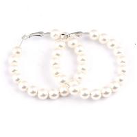 Plastic Pearl Hoop Earring, fashion jewelry & for woman 