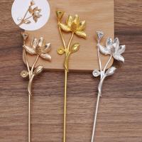 Hair Stick Findings, Zinc Alloy, with Iron, plated, DIY 