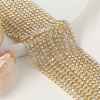 Zinc Alloy Rhinestone Clawed Chain, with Rhinestone, durable & DIY 2mm 