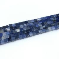 Perles en sodalite, Carré, poli, DIY, bleu Vendu par brin