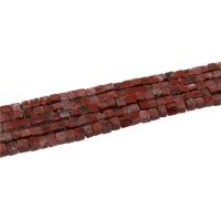 Sesam Jaspis, Roter Sesam Jaspis, Quadrat, poliert, DIY, rot, 4x4mm, 90PCs/Strang, verkauft von Strang