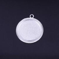 Zinc Alloy Pendant Cabochon Setting, DIY, silver color 