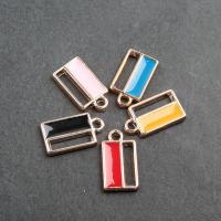 Colgantes de acrílico de esmalte, Rectángular, diferente color y patrón para la elección & Bricolaje, más colores para la opción, 19*10*2mm, agujero:aproximado 2mm, Vendido por UD