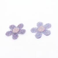 髪のクリップ カボションを見つける, 樹脂, 花形, DIY, パープル, 39*39*5mm, 売り手 パソコン