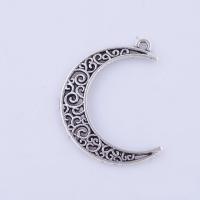 Zinc Alloy Jewelry Pendants, Moon, antique silver color plated, vintage & DIY & Unisex Approx 2mm 