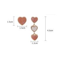 Asymmetric Earrings, Zinc Alloy, Heart, fashion jewelry & for woman 