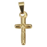 Stainless Steel Cross Pendants, gold color plated Approx 