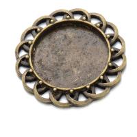 Zinc Alloy Pendant Cabochon Setting, plated, DIY 