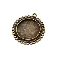 Zinc Alloy Pendant Cabochon Setting, plated, DIY 