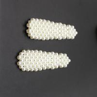 髪のクリップ カボションを見つける, プラスチック製パール, 三角形, DIY, ホワイト, 73*22*4mm, 売り手 パソコン