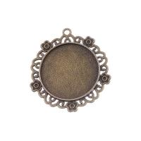 Zinc Alloy Pendant Cabochon Setting, plated, DIY 