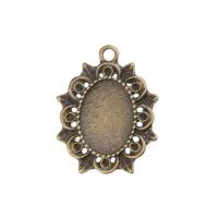 Zinc Alloy Pendant Cabochon Setting, antique brass color plated, DIY 