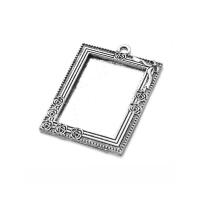 Zinc Alloy Pendant Cabochon Setting, plated, DIY 