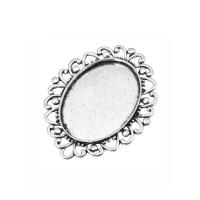 Zinc Alloy Pendant Cabochon Setting, plated, DIY 