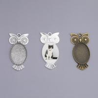 Zinc Alloy Pendant Cabochon Setting, Owl, plated, DIY 100/Bag 