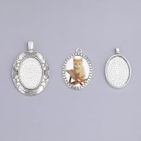 Zinc Alloy Pendant Cabochon Setting, plated, DIY 