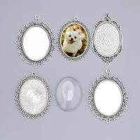 Zinc Alloy Pendant Cabochon Setting, plated, DIY 