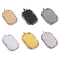 Zinc Alloy Pendant Cabochon Setting, plated, DIY & with rhinestone 