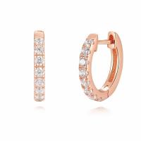 Brass Huggie Hoop Earring, with Cubic Zirconia, fashion jewelry 