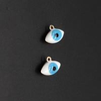 ファッション悪アイペンダント, 樹脂, 楕円, DIY, ホワイト, 10*7*3mm, 穴:約 1mm, 売り手 パソコン