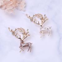 Zinc Alloy Jewelry Brooch, Deer, fashion jewelry & for woman & with rhinestone 