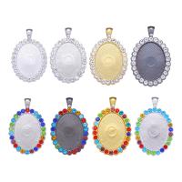 Zinc Alloy Pendant Cabochon Setting, plated, DIY & with rhinestone 