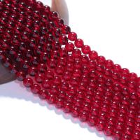 Natural Garnet Beads, Round, polished, DIY red 