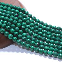 Natural Malachite Beads, Round, polished, DIY green 