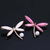 Zinc Alloy Jewelry Brooch, Dragonfly, plated, fashion jewelry & for woman & with rhinestone 