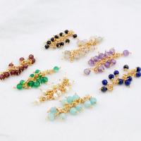 Brass Jewelry Pendants, with Gemstone, DIY 25mm 