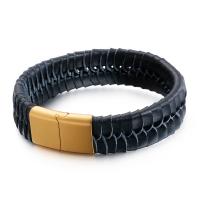 Männer Armband, Kunstleder, mit Titanstahl, plattiert, für den Menschen, keine, 210x18mm, verkauft von PC