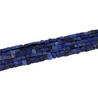 Natürlichen Lapislazuli Perlen, Quadrat, poliert, DIY, blau, 4x4mm, 86PCs/Strang, verkauft von Strang