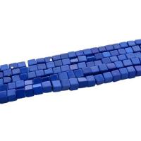 Natürlichen Lapislazuli Perlen, Quadrat, poliert, DIY, blau, 4x4mm, 86PCs/Strang, verkauft von Strang