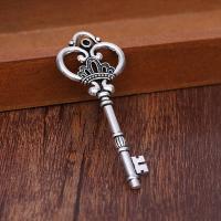 Zinc Alloy Key Pendants, antique silver color plated, DIY 