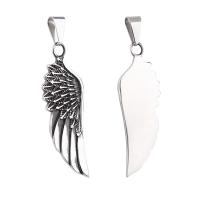 Pendentifs en titane, Acier titane, forme d'aile, le style de punk Vendu par PC