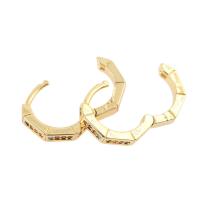 Brass Huggie Hoop Earring, Round, plated, DIY, golden, 16*14.5*25mm 