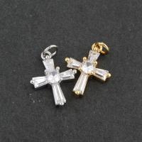 Colgante de Micro Pavé de Zirconía Cúbica, metal, Cruces, chapado, Bricolaje & micro arcilla de zirconia cúbica, más colores para la opción, 20.5*13.5*4mm, Vendido por UD